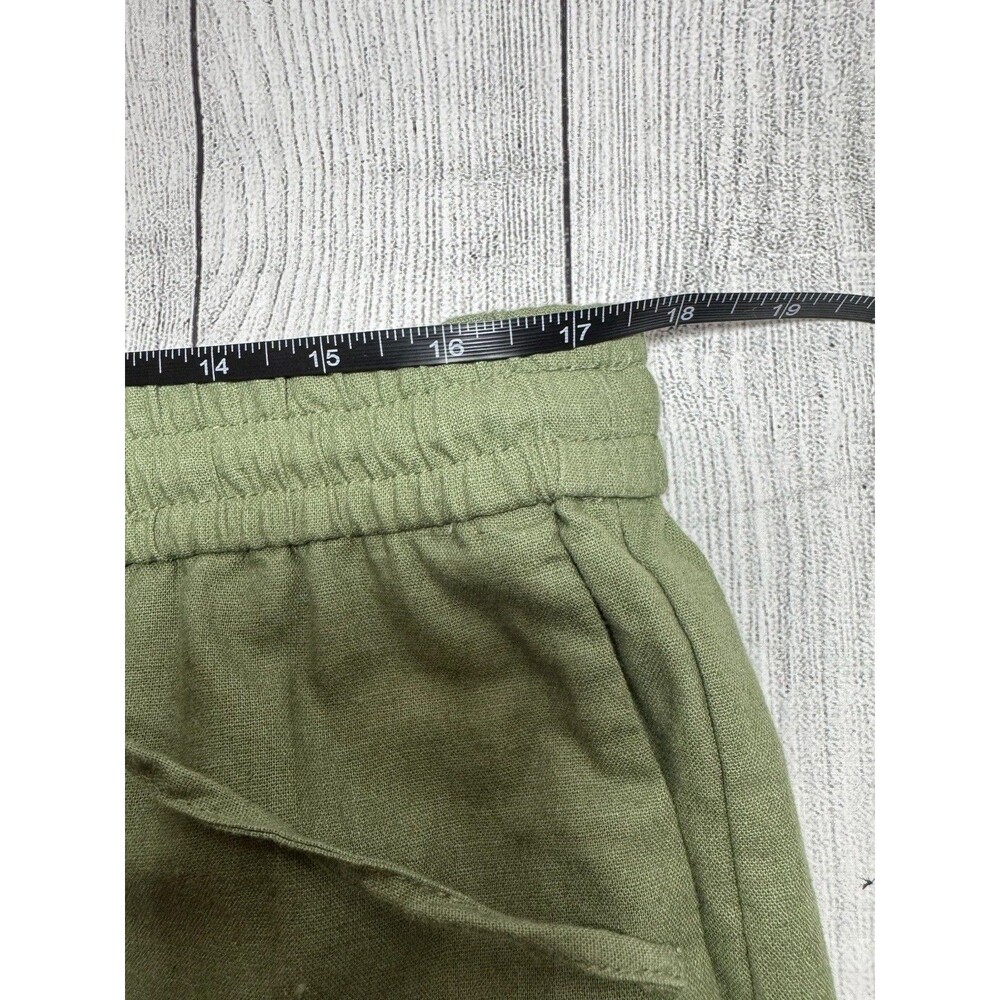 J CREW Casual Linen Blend Pants Size 14 GREEN OLIVE - Picture 6 of 8